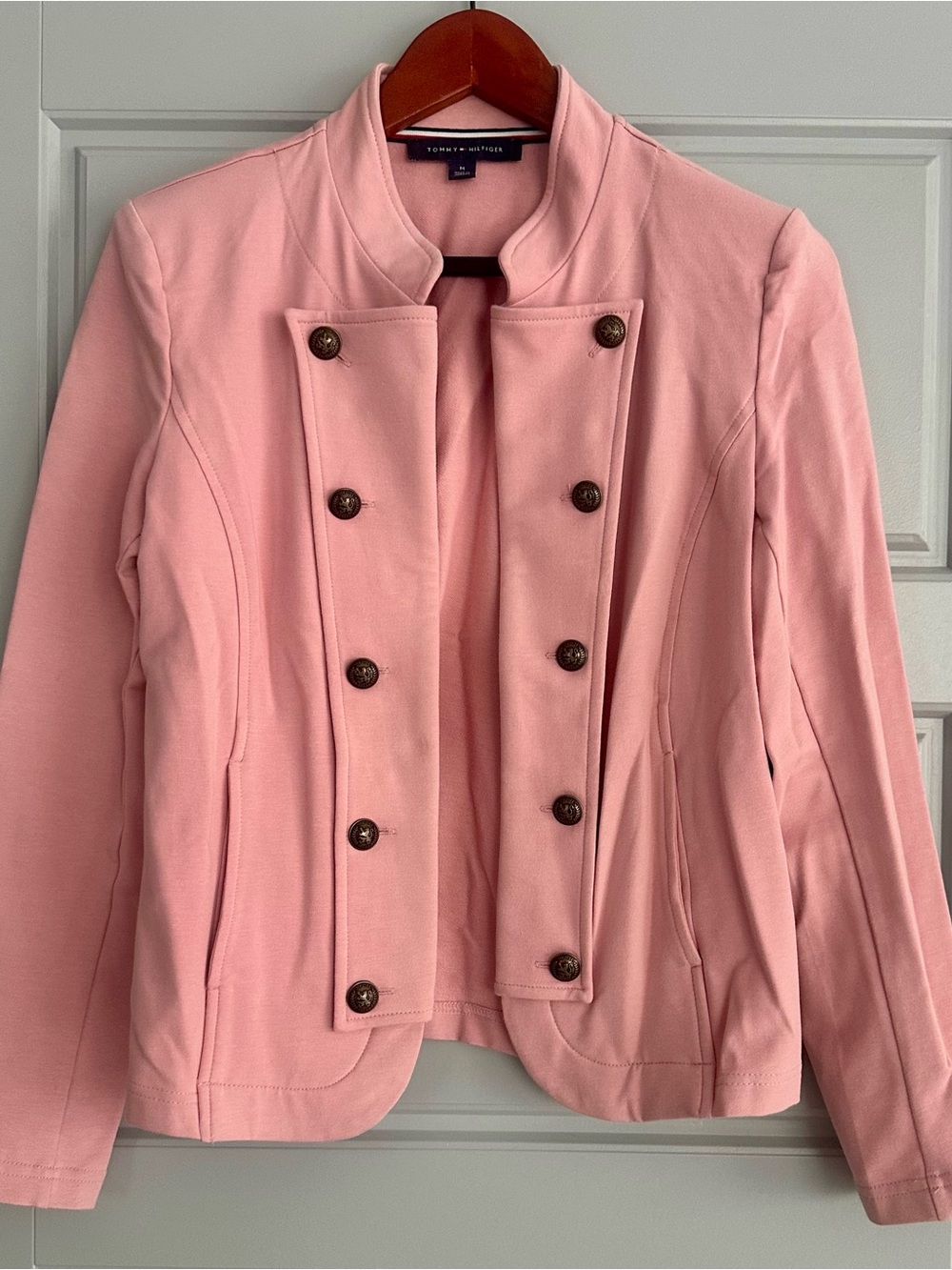 Tommy Hilfiger Women's Light Pink Double-Breasted Blazer
